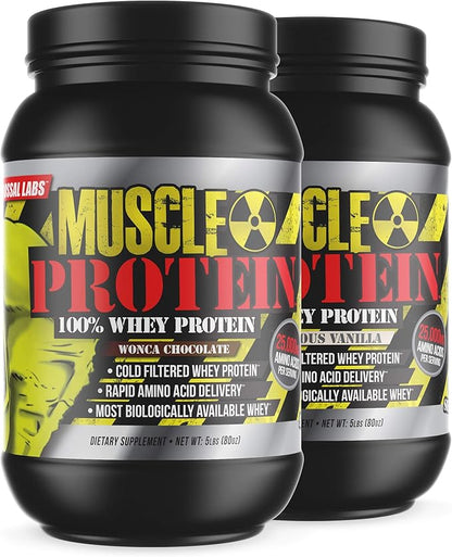 Muscle Whey Protein Blend [15 lbs/Pack of 1]–Vanilla Flavored, Cold Filtered, 25g Pure Protein, 6.6g BCAAs/Serving(Packaging May Vary)