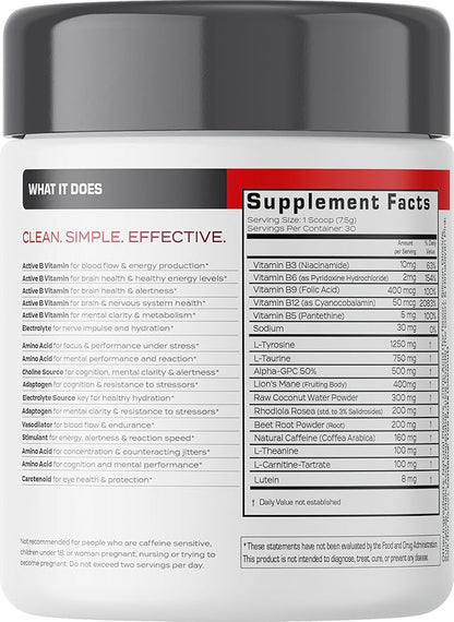 Forgge Focus Energy Drink Powder - Lion’s Mane, Alpha-GPC, L-Theanine and Nootropics for Focus - Vitamins + Electrolytes - Natural Caffeine, Sugar Free (Fruit Punch)