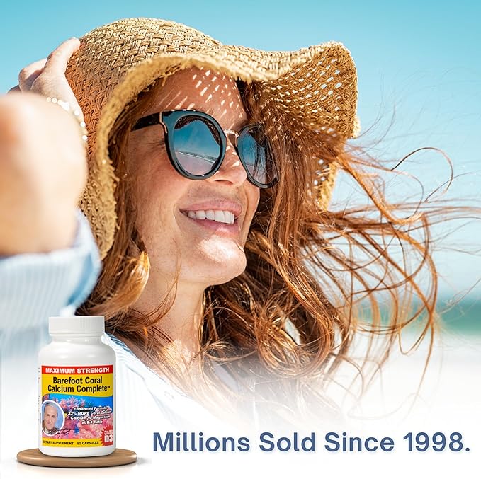 1500mg, 90 Capsules- Coral Calcium Supplement Developed by Bob Barefoot- Supports Overall Health & PH Levels- Contains Calcium, Magnesium, & Vitamins.
