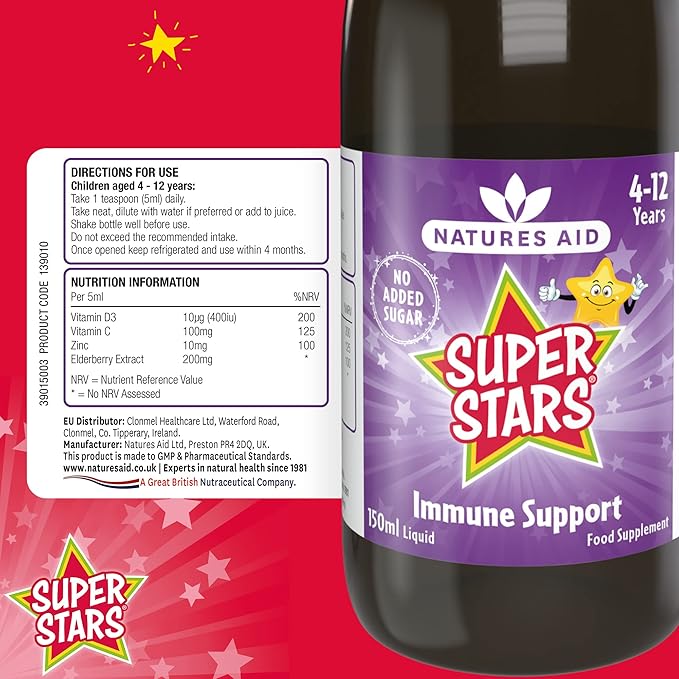 NATURES AID Super Starz Immune Support, 150 ML