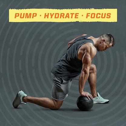 Pre Workout Powder Energy Drink Non-Stim & Caffeine Free | Vegan Plant-Based Pre-Workout Supplement | Pump Hydrate Focus Endurance & Strength Builder | Yuzu Mango Flavored 30 Serving Active Preworkout