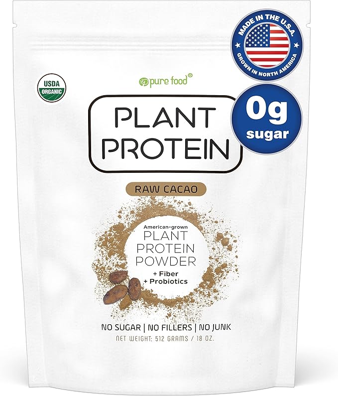 Plant Based Protein Powder with Probiotics | Organic, Clean, All Natural, Vegan, Vegetarian, Whole Superfood Nutritional Supplement with No Additives | Keto (Chocolate)