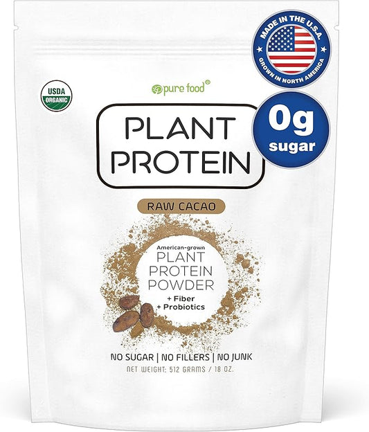 Plant Based Protein Powder with Probiotics | Organic, Clean, All Natural, Vegan, Vegetarian, Whole Superfood Nutritional Supplement with No Additives | Keto (Chocolate)