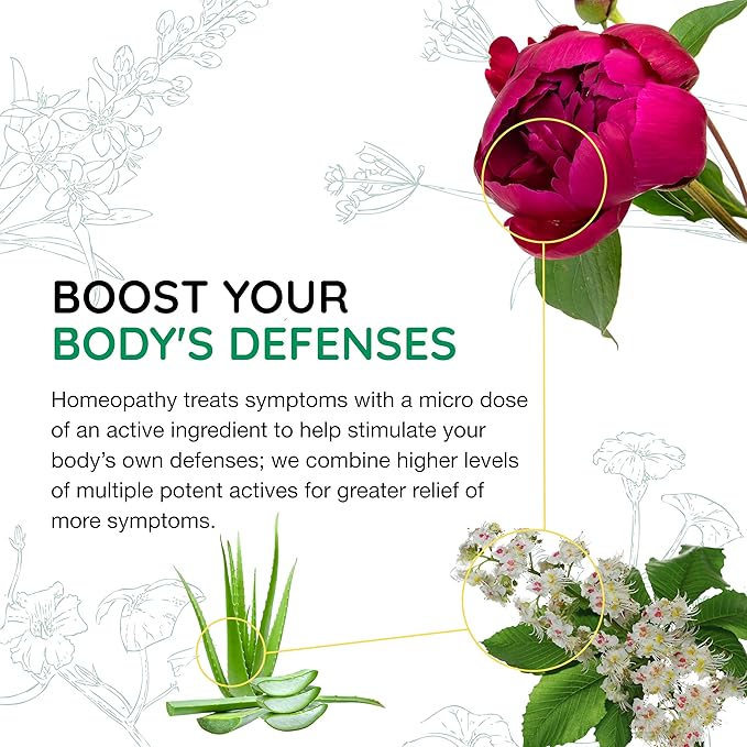 BHI Natural Hemorrhoid Relief Soothes Burning, Swelling, Itching, Rectal Pain & Discomfort 8 Maximum Strength Homeopathic Active Ingredients Ease from The Inside for Women & Men - 100 Tablets