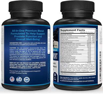 Potent Garden Prostate Support 33 Herbs Including Beta Sitosterol, Pygeum and Saw Palmetto for Men Prostate Health Supplements for Men, 90 Caps