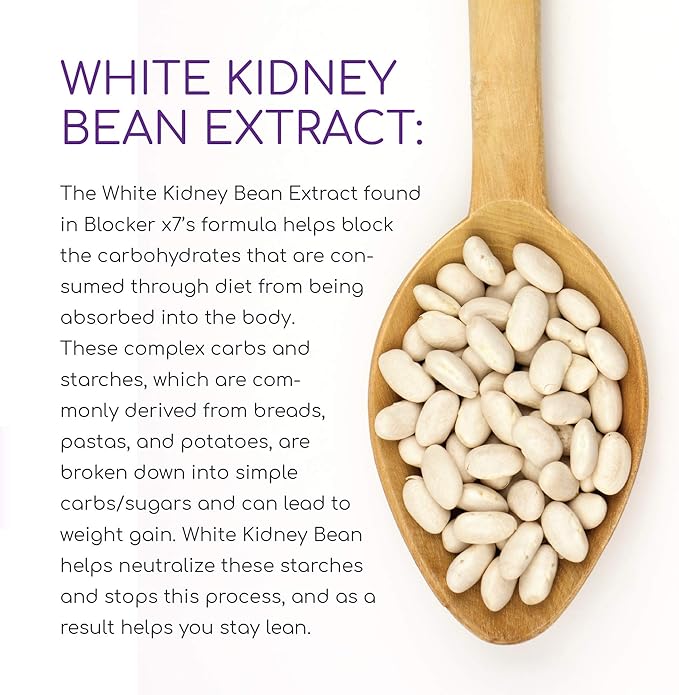 BioGenetic Labs Carb Blocker X7 - White Kidney Bean Cheat Pill - Keto-Friendly - Carb Blocker Pills for Women and Men - Appetite Suppressant to Maintain Your Ideal Body Weight (90 Capsules)