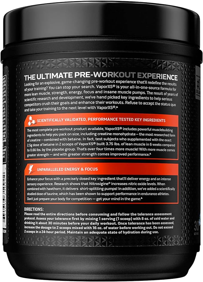 Pre Workout Powder | MuscleTech Vapor X5 | Pre Workout Powder for Men & Women | PreWorkout Energy Powder Drink Mix | Sports Nutrition Pre-Workout Products | Blue Raspberry (30 Servings)-Package Varies