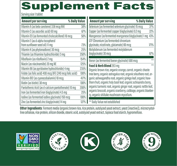 MegaFood Women's 40+ One Daily Multivitamin for Women with Vitamin B12, Vitamin B6, Vitamin C, Vitamin D, Zinc & Iron – Plus Real Food - Immune Support - Bone Health - Non-GMO - Vegetarian - 30 Tabs