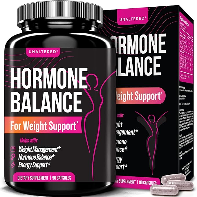 UNALTERED Hormone Balance for Weight Management - Natural Hormonal Wellness Support - Features Green Tea Extract, Cayenne, Magnesium, & Zinc - 90 Vegan Capsules