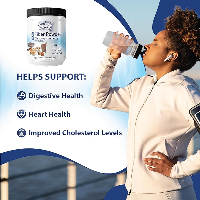 Unflavored Fiber Powder, Instant, Sugar-Free & Gluten-Free, 8 Ounce