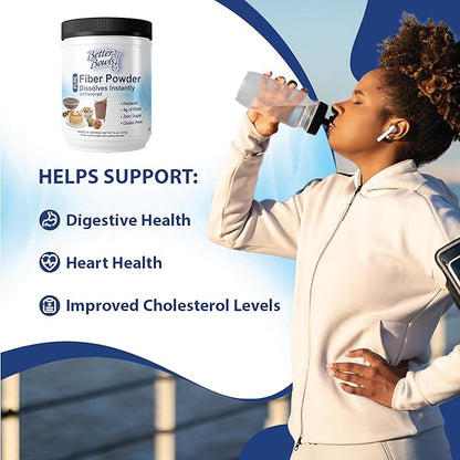 Unflavored Fiber Powder, Instant, Sugar-Free & Gluten-Free, 8 Ounce