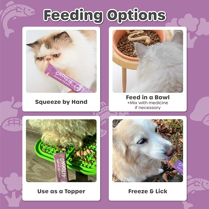 Squeeze Vita Stick Lickable Treats for Dogs & Cats. 7 Skin & Coat Support Sticks with Essential multivitamins. Soft and Tasty Paste for All Life Stages, Supporting Skin & Coat Health