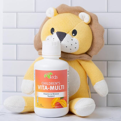 Mountain Meadow Herbs Children's Vita-Multi: Blended Vitamin & Mineral Supplement - Fast Absorbing Liquid Kids Vitamins with Fruits, Greens, and Eye-Protecting Lutein (16 oz.)