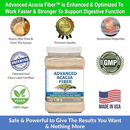 Kidney Restore Acacia Fiber Powder Prebiotic Soluble Fiber Powder Perfect Bathroom Trips, Digestion, IBS Relief, Leaky Gut Repair 24oz w/Scooper
