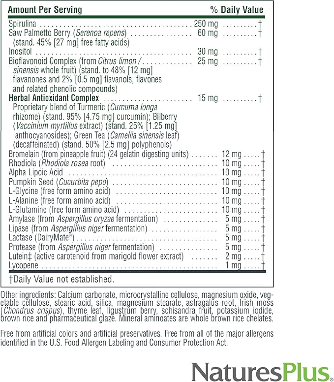 Natures Plus Source of Life Men Multivitamin - 60 Vegetarian Tablets - Whole Food Supplement - Natural Energy Production & Overall Wellbeing for Men - Gluten-Free - 30 Servings