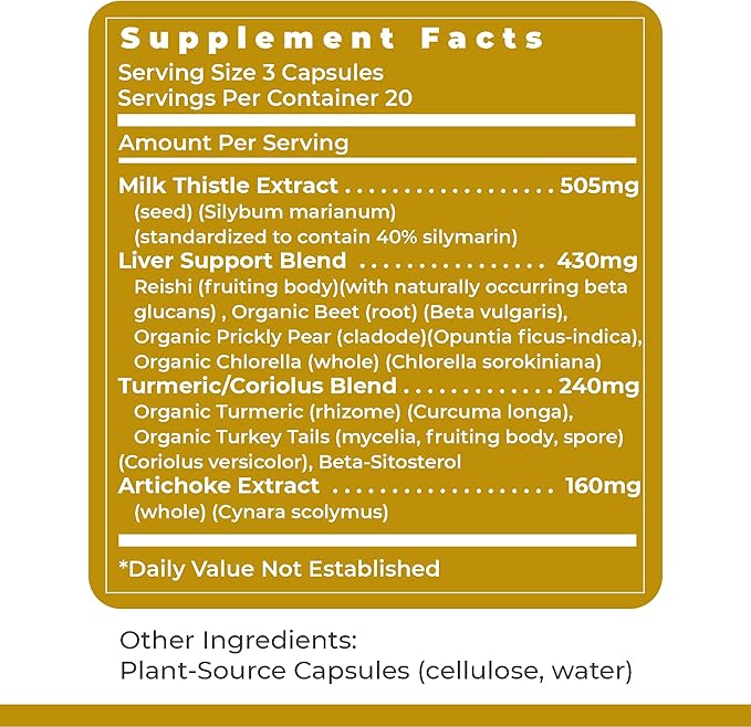 Premier Research Labs HepatoVen - Milk Thistle Liver Support, Liver Cleanse & Maintain, Liver Pills, Liver Vitamins for Women & Men with Artichoke Extract - 60 Vegetarian Capsules