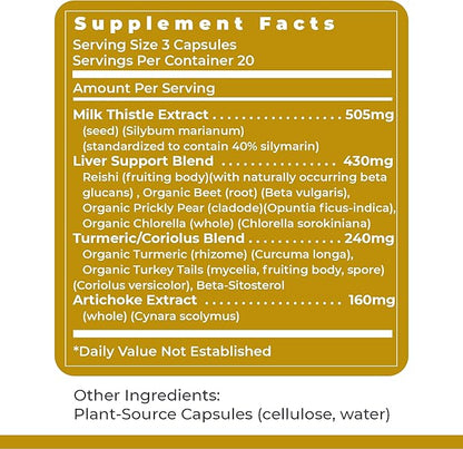 Premier Research Labs HepatoVen - Milk Thistle Liver Support, Liver Cleanse & Maintain, Liver Pills, Liver Vitamins for Women & Men with Artichoke Extract - 60 Vegetarian Capsules
