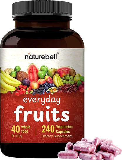 Fruit and Veggies Supplement – 480 Total Vegetarian Capsules | Balance of Natural 40 Whole Fruits & Veggies Blend | Fresh Superfood Formula with Vitamins and Minerals – Non-GMO