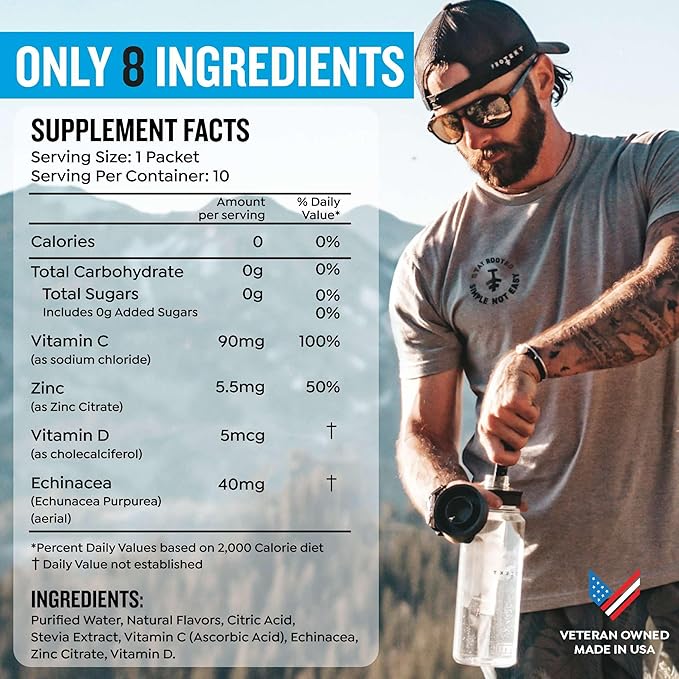 PROTEKT Liquid Immune Support Supplement - Liquid Drink Mix, Immunity Supplement, Immune Boosters for Adults, Sugar-Free Liquid Vitamin C and Liquid Zinc Immunity Support - Immunity, Mixed Berry 10ct