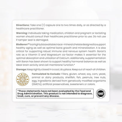 Pure TheraPro Rx Bio Boron, 30mg/Capsule, 90 Capsules, Bororganic Glycine Boron Supplements for Men & Women, Vegan Mineral Supplements for Bones, Cardiovascular Function & Immunity Support