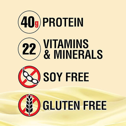 Lean Body MRP All-In-One Vanilla Meal Replacement Shake, 40g Protein, Whey Blend , 8g Healthy Fats EFA's & Fiber, 22 Vitamins and Minerals , No artificial color, Gluten Free, (20 Packets)