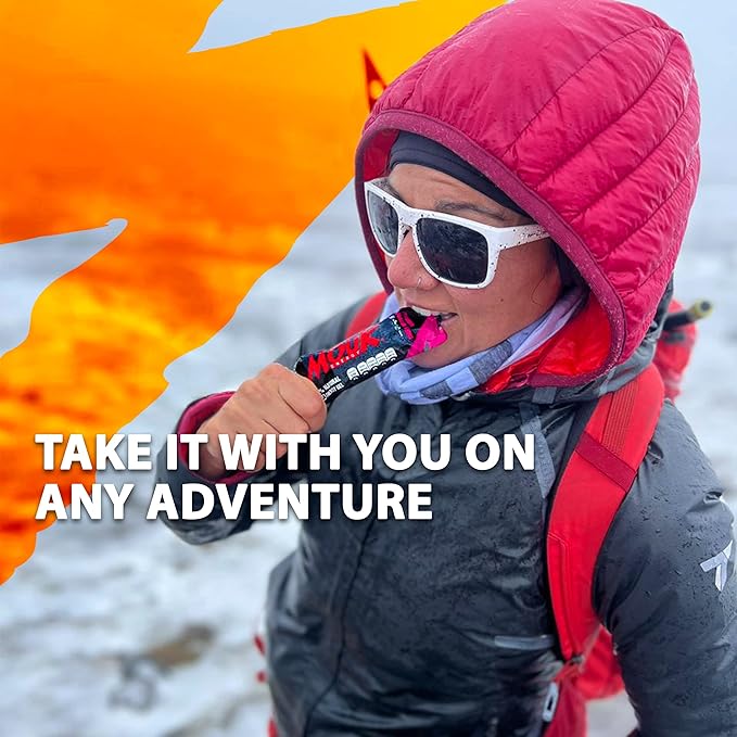 MOUK Energy Workout & Sports Nutrition Energy Gel - Orange Flavor All Natural with Whole Chia Seeds | Easy Digestion, Vegan, Gluten Free, Essential Electrolyte | 1.38 Ounce (Pack of 10)