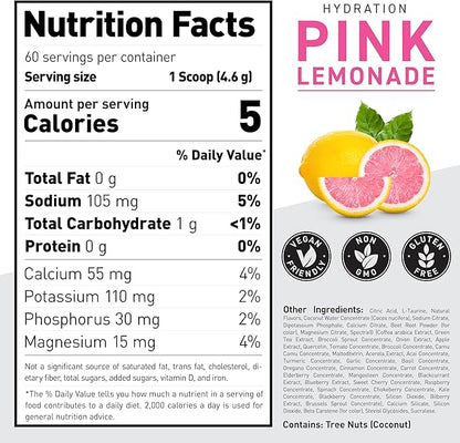 Kaged Electrolyte Hydration Powder | Hydracharge Pink Lemonade | Sports Drink for Men and Women | Pre, Post, Intra Workout Supplement | 60 Servings