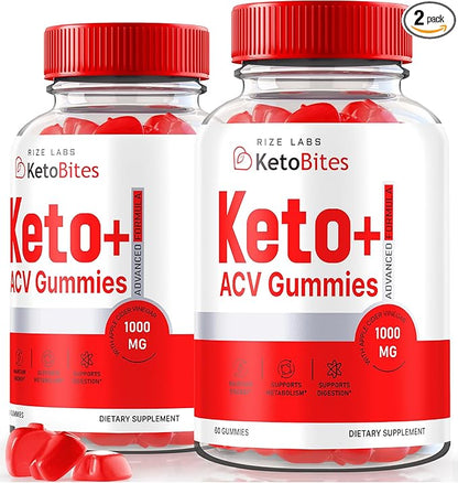 Keto Bites ACV Gummies for Advanced Weight Loss, All Natural Apple Cider Vinegar Supplement (120 Gummies)