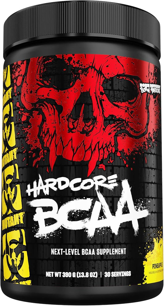 Mutant Hardcore BCAA - Pre, Intra or Post Workout – BCAA Next Level branched-Chain Amino Acids Supplement – Hydration + Recovery - 30 Serving - Pineapple