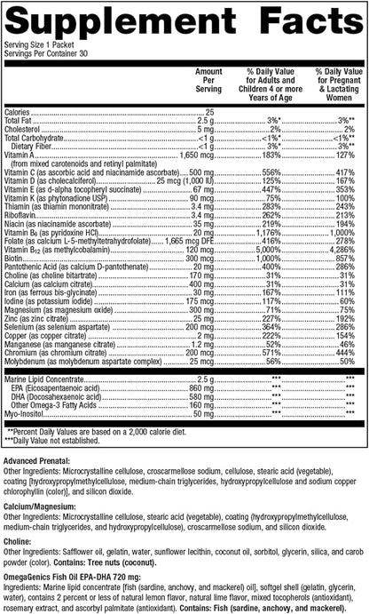 Metagenics Wellness Essentials Pregnancy - Prenatal, Pregnancy & Nursing Support* - with Omega-3 Fatty Acids - Folate & Antioxidants - Multivitamins for Women - 30 Packets