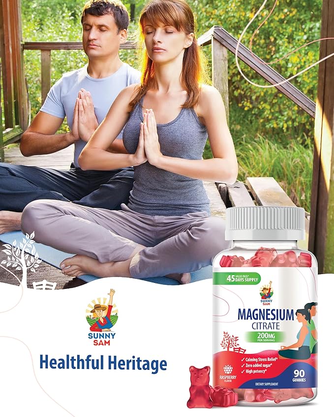 Magnesium Gummies for Kids & Adults - 200mg - Calm Magnesium Chews - Magnesium Citrate Chewable Supplement for Mood & Muscle Support