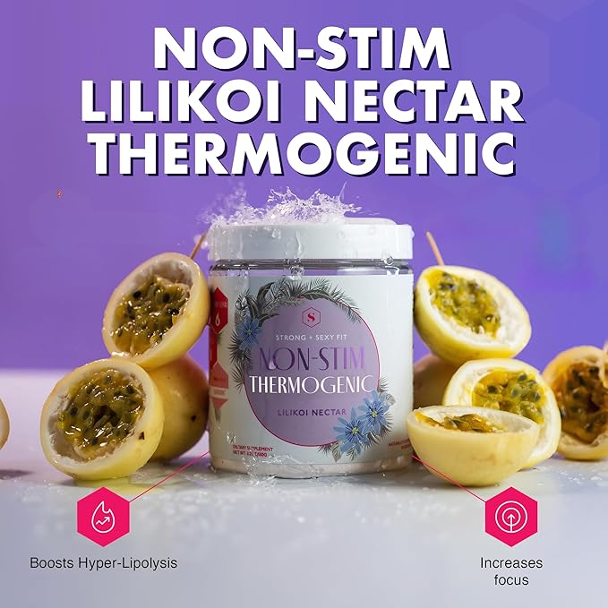 Strong + Sexy Fit, Health Supplement, Caffeine Free Non Stim Drink Powder, Supplements for Women, Lilikoi Nectar Flavor, 30 SVG