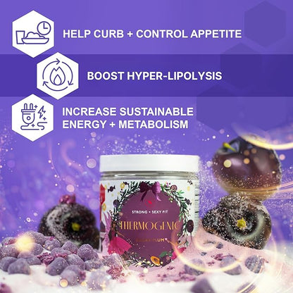 Strong + Sexy Fit, Weight & Diet Support Health Supplement, Workout Drink Powder, Natural Energy with Green Tea Extract, Appetite & Metabolism Support, Supplements for Women, Sugarplum Flavor, 30 Svg