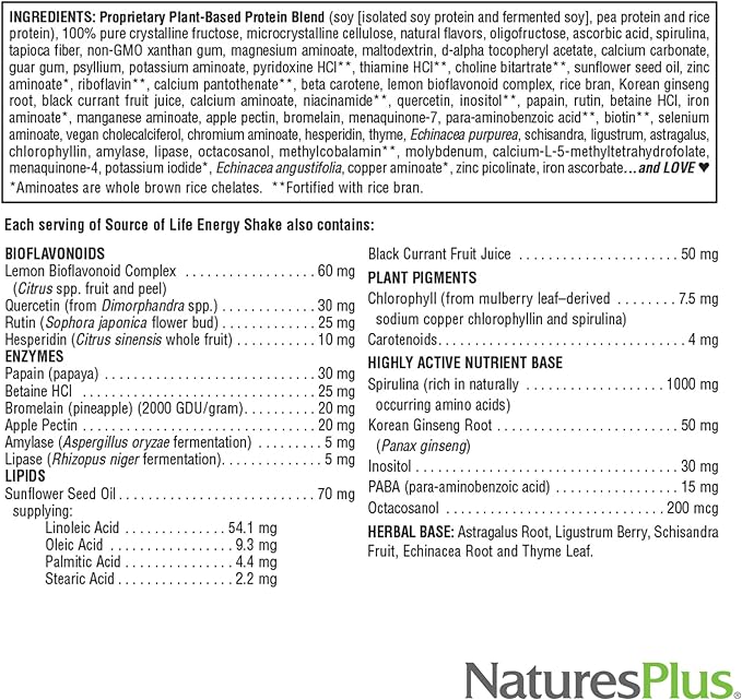 Natures Plus Source of Life Energy Shake, Creamy Granola - 1.1 lbs, Pack of 2 - Provides 13g Complete Protein, Vitamins & Minerals - Non-GMO, Gluten Free, Vegetarian - 26 Total Servings