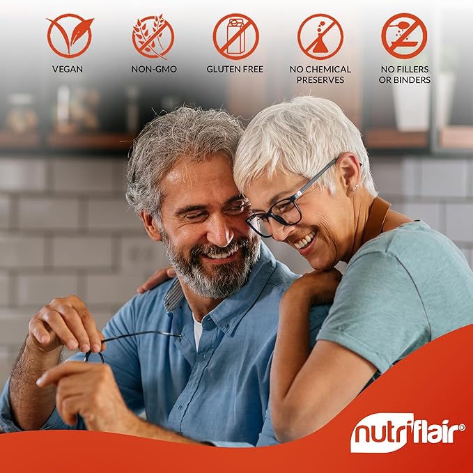 NutriFlair Vitamins D3 (5000iu/125mcg) + K2 (as Mk7) - Made with Plant-Based Ingredients Plus BioPerine Black Pepper Extract, 90 Capsules - Supports Healthy Immune, Heart and Health - Non-GMO Pills