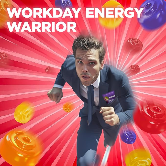 ōku Conscious Energy Gummy Snacks – Natural Caffeine from Green Tea & Yerba Mate, Vegan, Clean Ingredients, Gluten-Free, Focused Energy, Antioxidants & Fiber, Strawberry Pack of 12