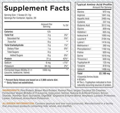 Core Nutritionals Platinum Vegan Gourmet Plant-Based Protein Blend with 21 Grams of Pea Protein, Lactose, Soy and Gluten Free 29 Servings (Peanut Butter Pie)