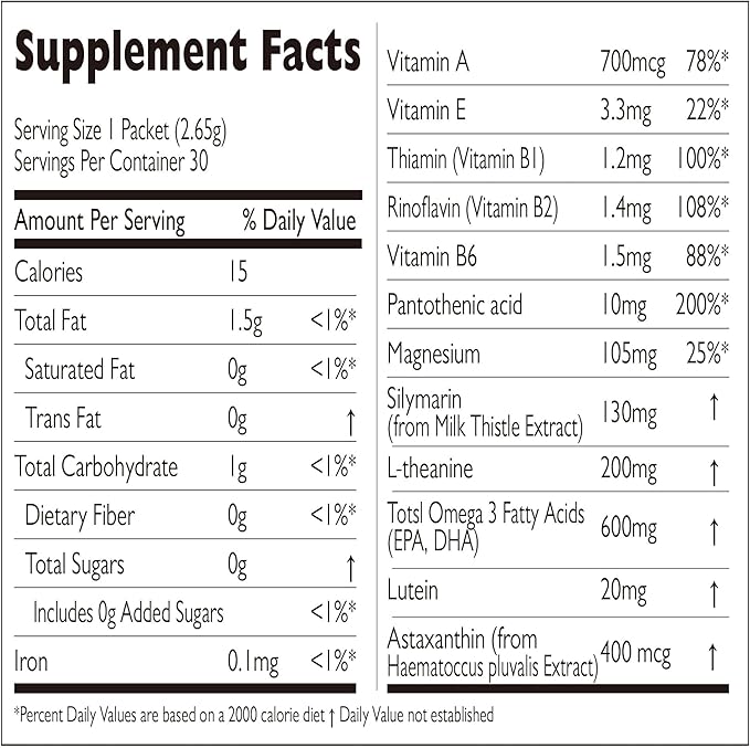 Multivitamins, Capsule, 30 Day Supply, Omega-3 DHA, Lutein, Astaxanthin, Milk Thistle, Theanine