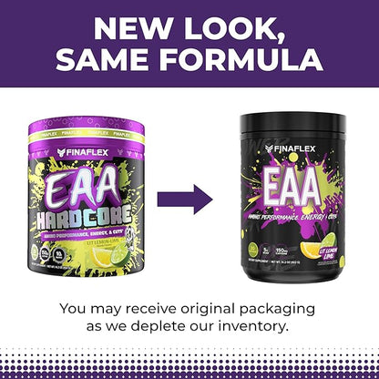 FINAFLEX EAA Hardcore, Lit Lemon-Lime - 14.2 oz - Promotes Performance, Energy & Cuts - with BCAAs, L-Glutamine, L-Arginine, Acetyl-L-Carnitine & Caffeine - 30 Servings