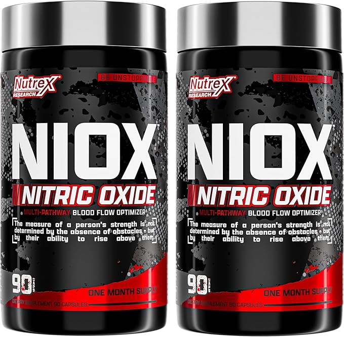 Nutrex Research NIOX Extreme Pumps - 180-Count Pre-Workout Pump Supplement with Arginine Nitrate, Vitamin C, AstraGin for Muscle Pump, Vascularity, Endurance, NO3-T