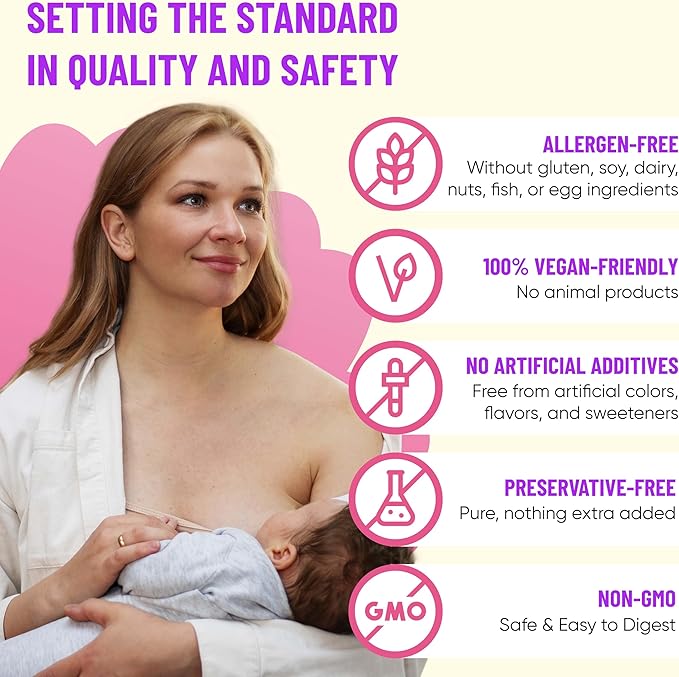 Mama's Select Postnatal Vitamins – Boosts Hair Recovery, Milk Supply, & Wellness – Allergen-Free, Vegan, MTHFR Friendly, Methylated Folate & B Vitamins, Easy-to-Swallow, No Biotin - 30 Capsules