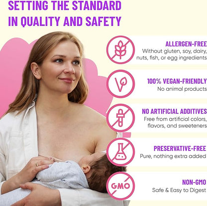 Mama's Select Postnatal Vitamins – Boosts Hair Recovery, Milk Supply, & Wellness – Allergen-Free, Vegan, MTHFR Friendly, Methylated Folate & B Vitamins, Easy-to-Swallow, No Biotin - 30 Capsules