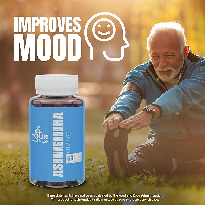 Ashwagandha Gummies Mixed Berry KSM-66, Lion's Mane, Vitamin-D, Non-GMO, Gluten-Free, Gelatin Free & Kosher | for Daily Focus Boost (60 Count (Pack of 1))