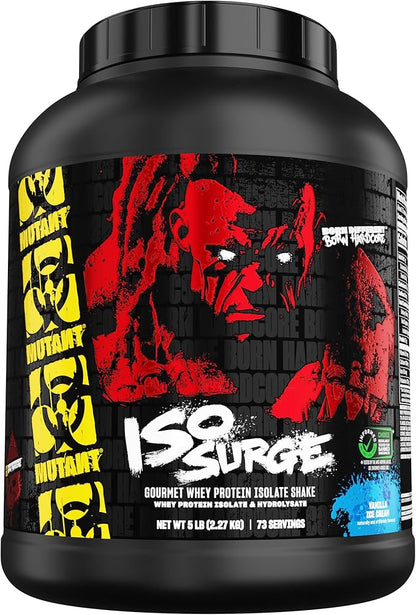 Mutant ISO Surge Whey Protein Isolate Powder Acts Fast to Help Recover, Build Muscle, Bulk and Strength, 5 lb - Vanilla Ice Cream
