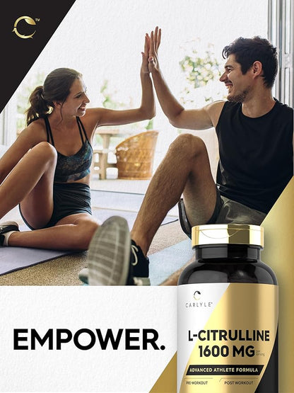 Carlyle L Citrulline Capsules 1600mg | 200 Count | Advanced Athlete Formula Non-GMO, Gluten Free Supplement