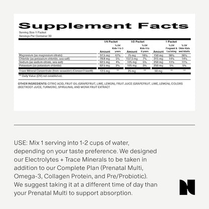Needed. Hydration Support with Electrolytes & Trace Minerals – Electrolytes for Pregnancy & During Lactation - 30 Hydration Packets Lightly Sweetened with Real Fruit, Variety