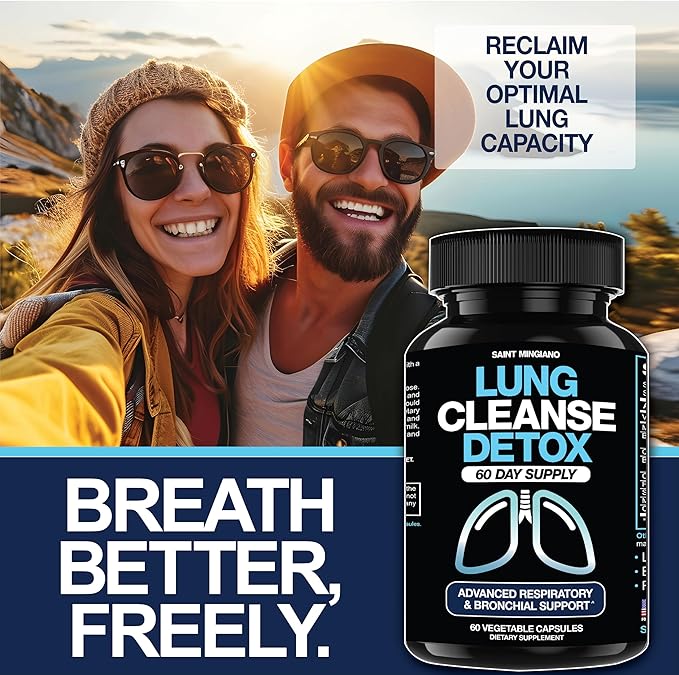 Lung Cleanse Detox, 60 Day Cleanse - Supports Lung Health Within Bronchial & Respiratory Systems - Quit & Stop Smoking Aids - Herbal Detox for Lungs