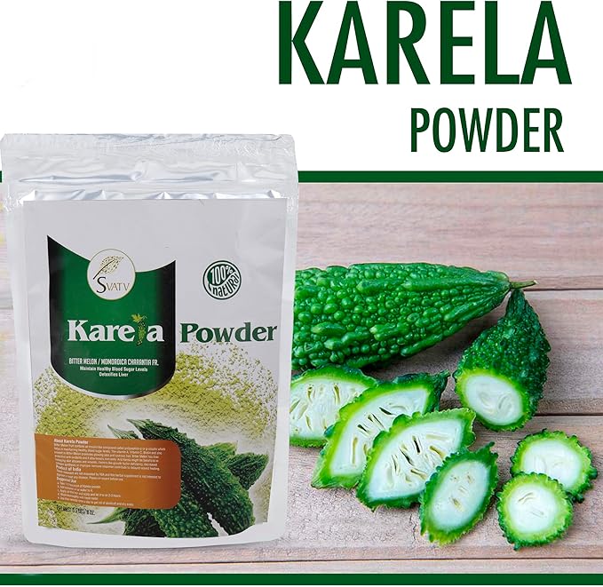 SVATV Karela Powder | Bitter Melon | Momordica Charantia | Good for Skin | Non GMO- 227 Gram, Half Pound, 8 Ounce