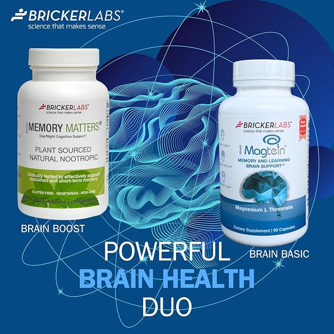 Magtein Magnesium l Threonate, Magnesium Supplement for Memory and Learning Brain Support, Focus Supplement and Brain Health Supplement