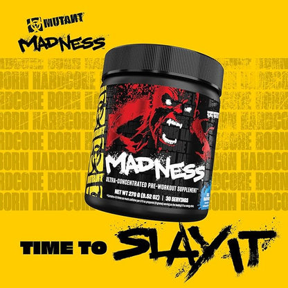 Mutant Madness | Pre Workout Powder Supplement Performance and Pump Blend Includes L-Citrulline, Beta-Alanine, Taurine, L-Tyrosine | 30 Serving | Lemonade